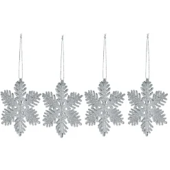 Suspension flocon argenté ou blanc Noël x3