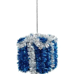 Suspension forme paquet cadeau décor guirlande
