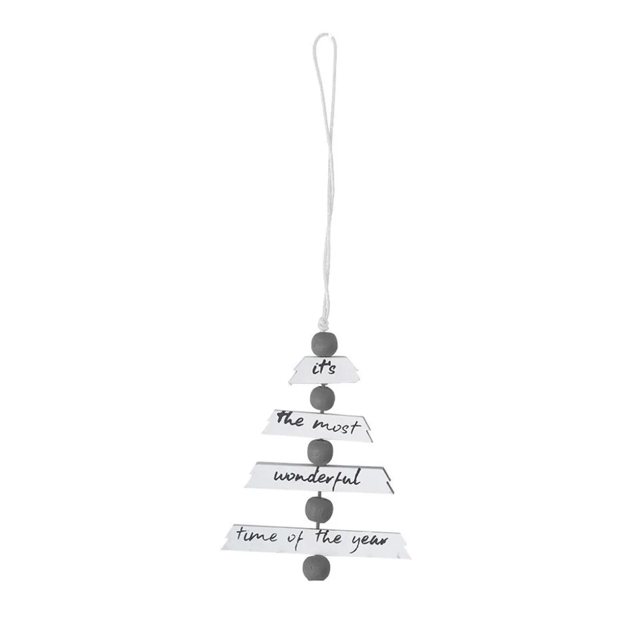 Suspension forme sapin Noël blanc gris