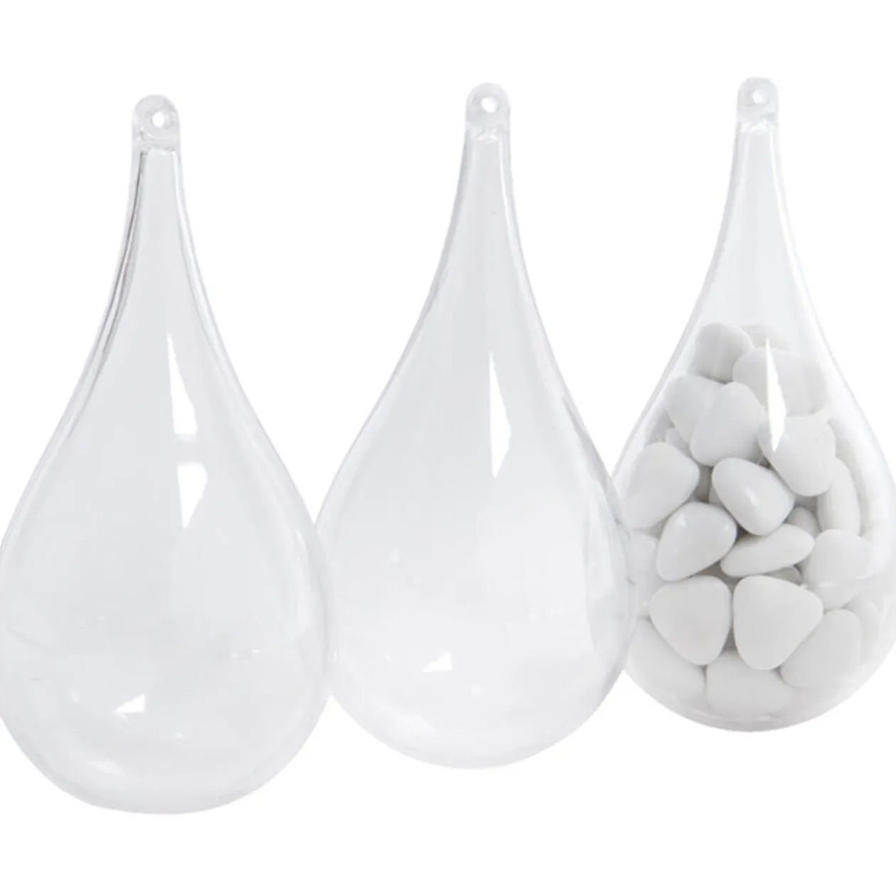 Suspension goutte à dragées transparente x3