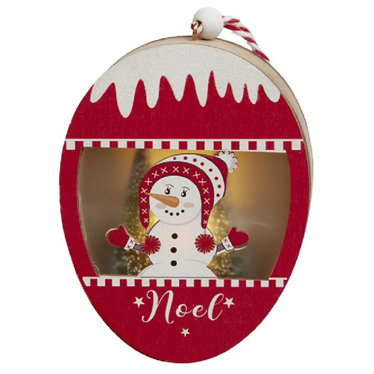 Suspension lumineuse Noël en bois