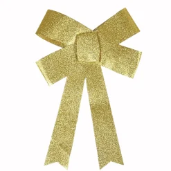 Suspension noeud doré pailleté Noël