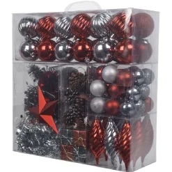 Suspension Noël rouge argenté x100