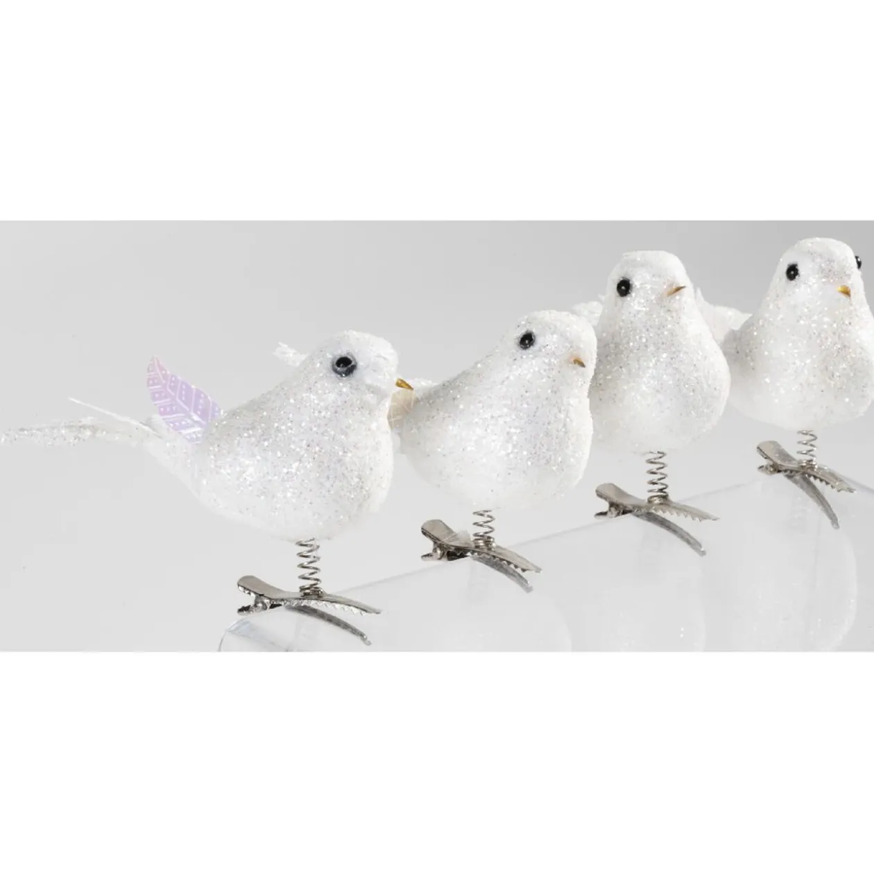 Suspension oiseau blanc Noël x4