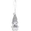 Suspension ourson blanc et gris x2