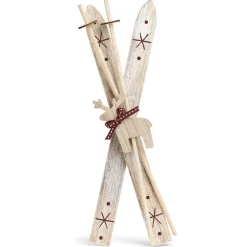 Suspension Paire de skis décoration Noël vintage