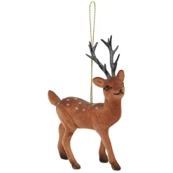 Suspension Renne de Noël velours marron