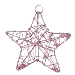 Suspension Étoile de Noël pailleté rose