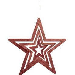 Suspension étoile rouge encastrée XXL