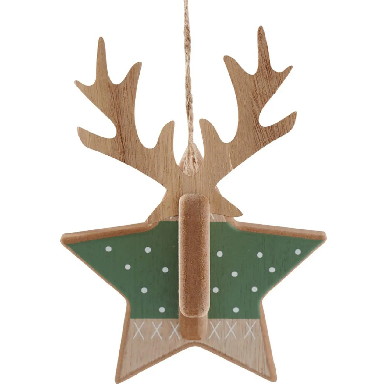 Suspension Tête de cerf support étoile mdf vert naturel
