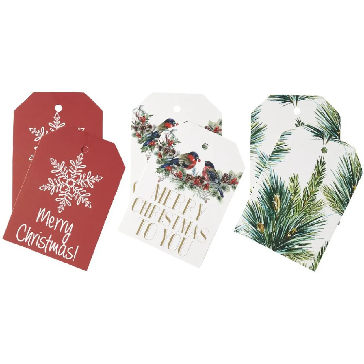 Étiquette cadeau motif traditionnel rouge x6