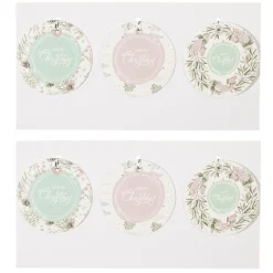 Étiquette cadeau Noël design jardin d'hiver x6