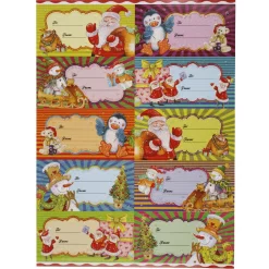 Étiquette pailletée papier cadeau x10