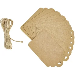 Étiquette porte nom en papier kraft x 12