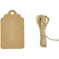 Étiquette porte nom en papier kraft x 12