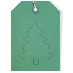 Étiquette pour paquet cadeau Noël Vert Naturel x6