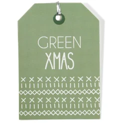 Étiquette pour paquet cadeau Noël Vert Naturel x6