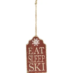 Étiquette ski en bois à suspendre