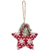 Étoile à suspendre en mousse et tissu décor tradition