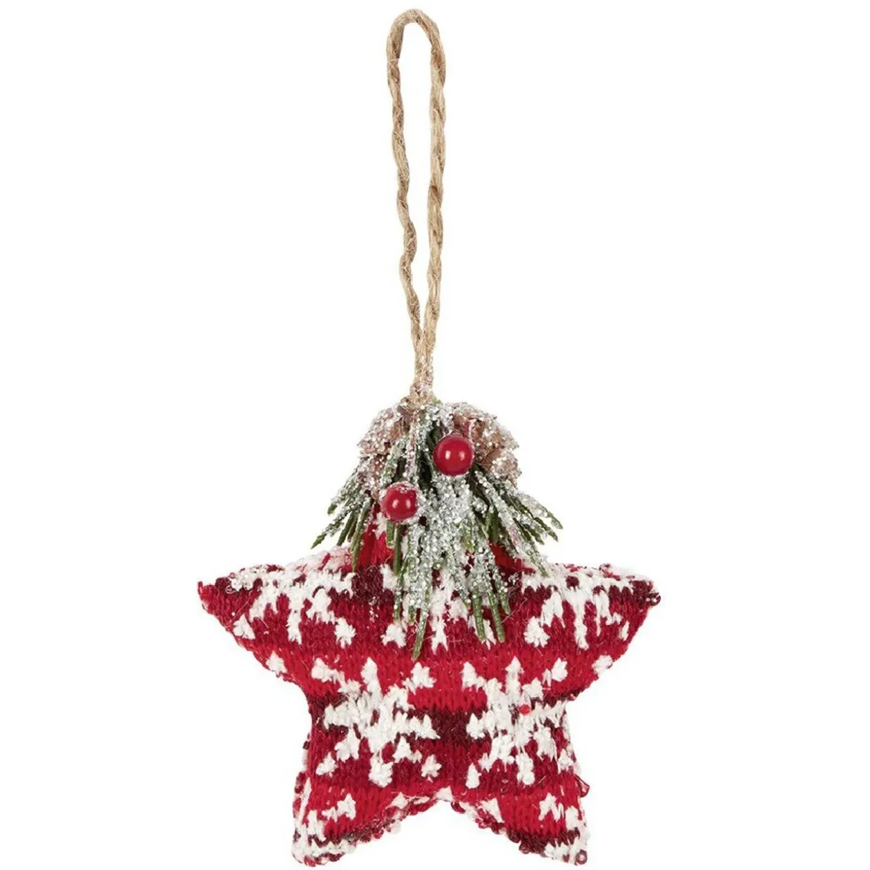 Étoile à suspendre en mousse et tissu décor tradition