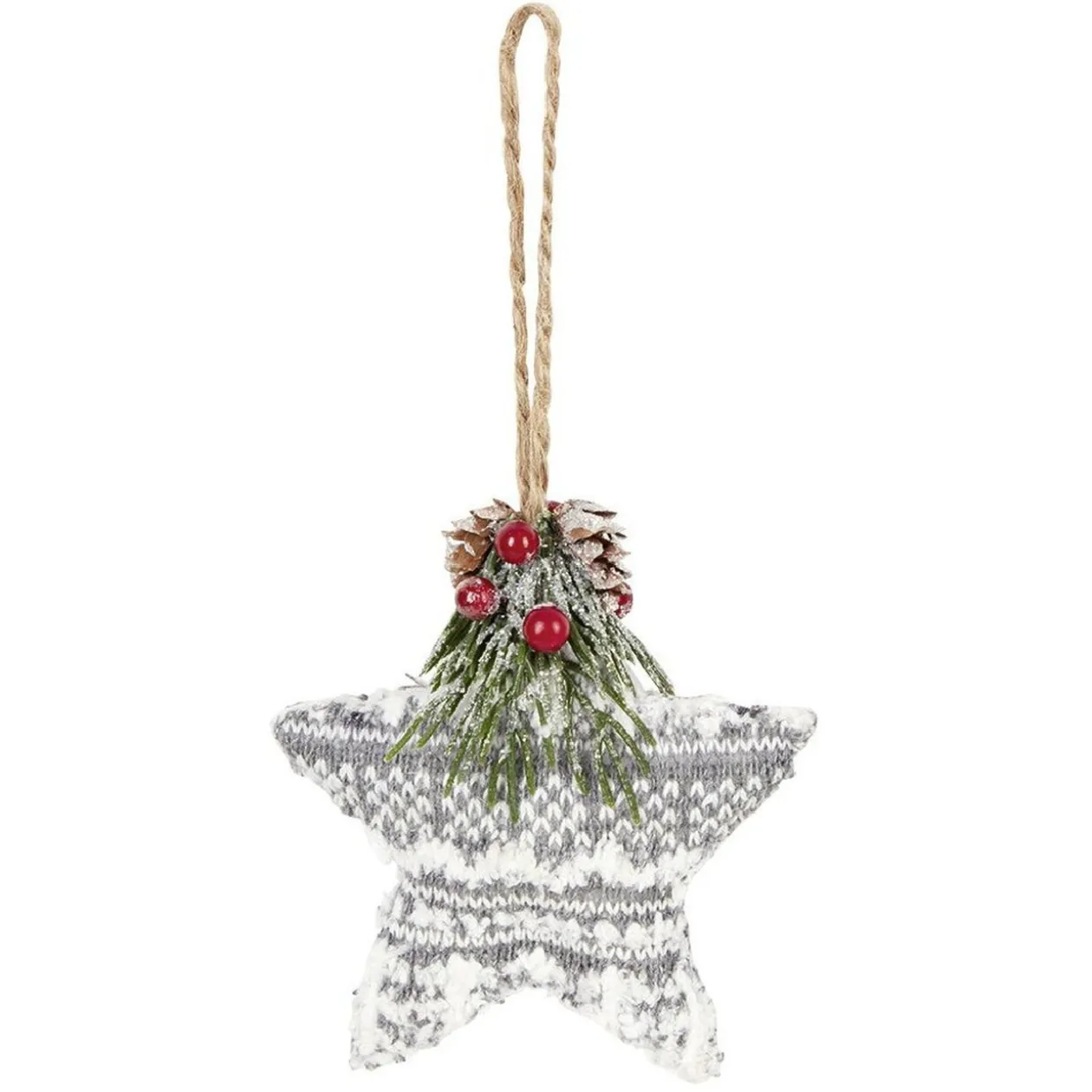 Étoile à suspendre en mousse et tissu décor tradition