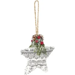 Étoile à suspendre en mousse et tissu décor tradition