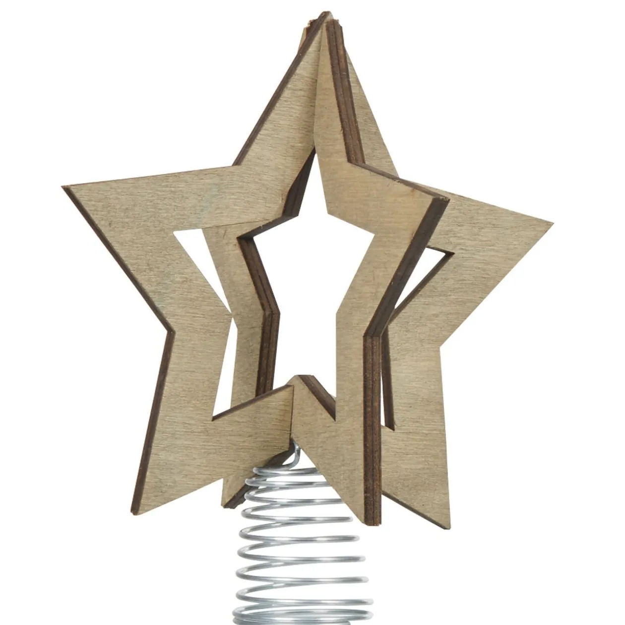 Étoile cimier tête de sapin Noël 3D bois