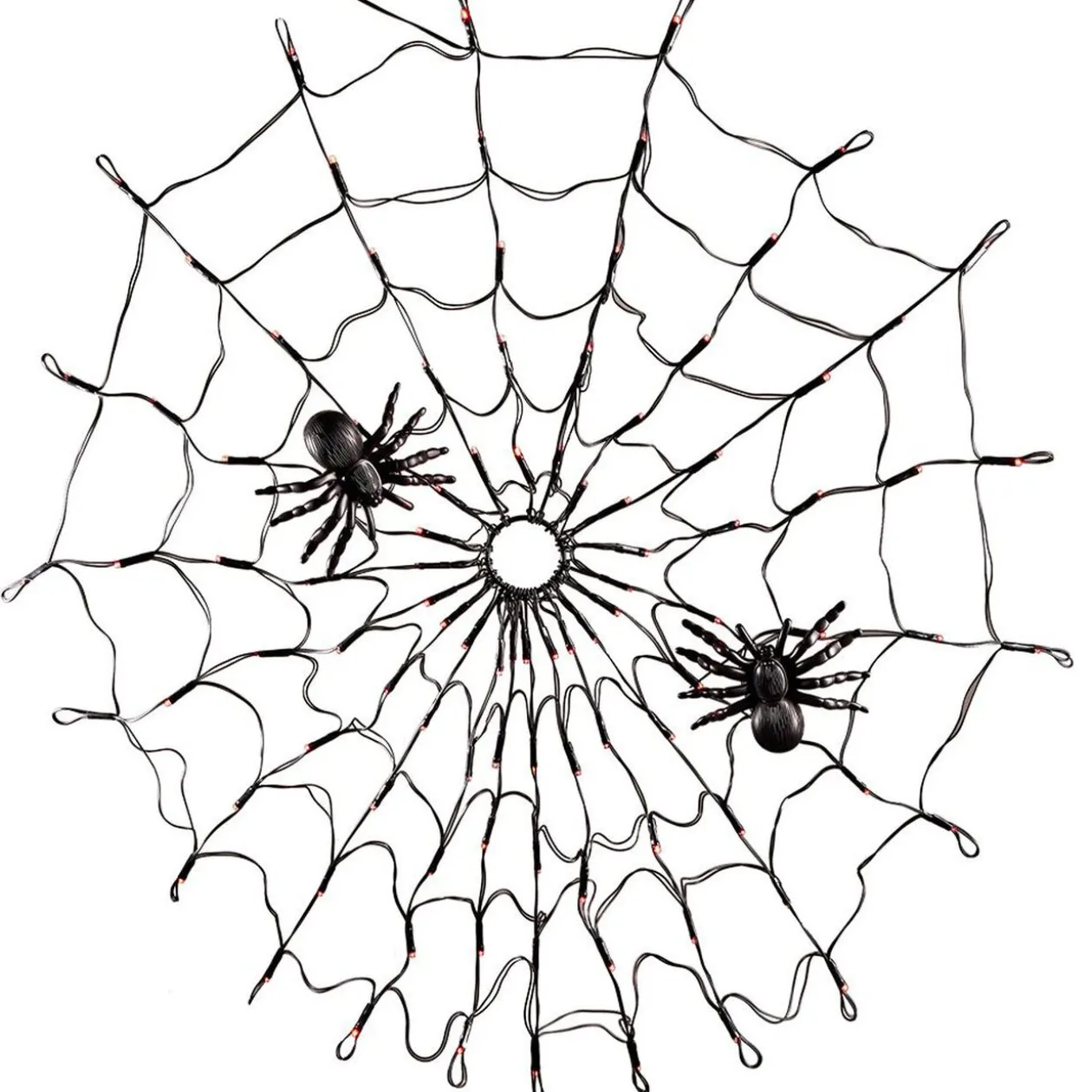 Toile d'araignée lumineuse 100 LED orange Ø78cm