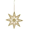 Étoile de Noël dorée en bois à suspendre
