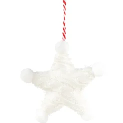 Étoile de Noël détails pompons à suspendre