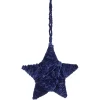 Étoile de Noël en laine à suspendre bleu