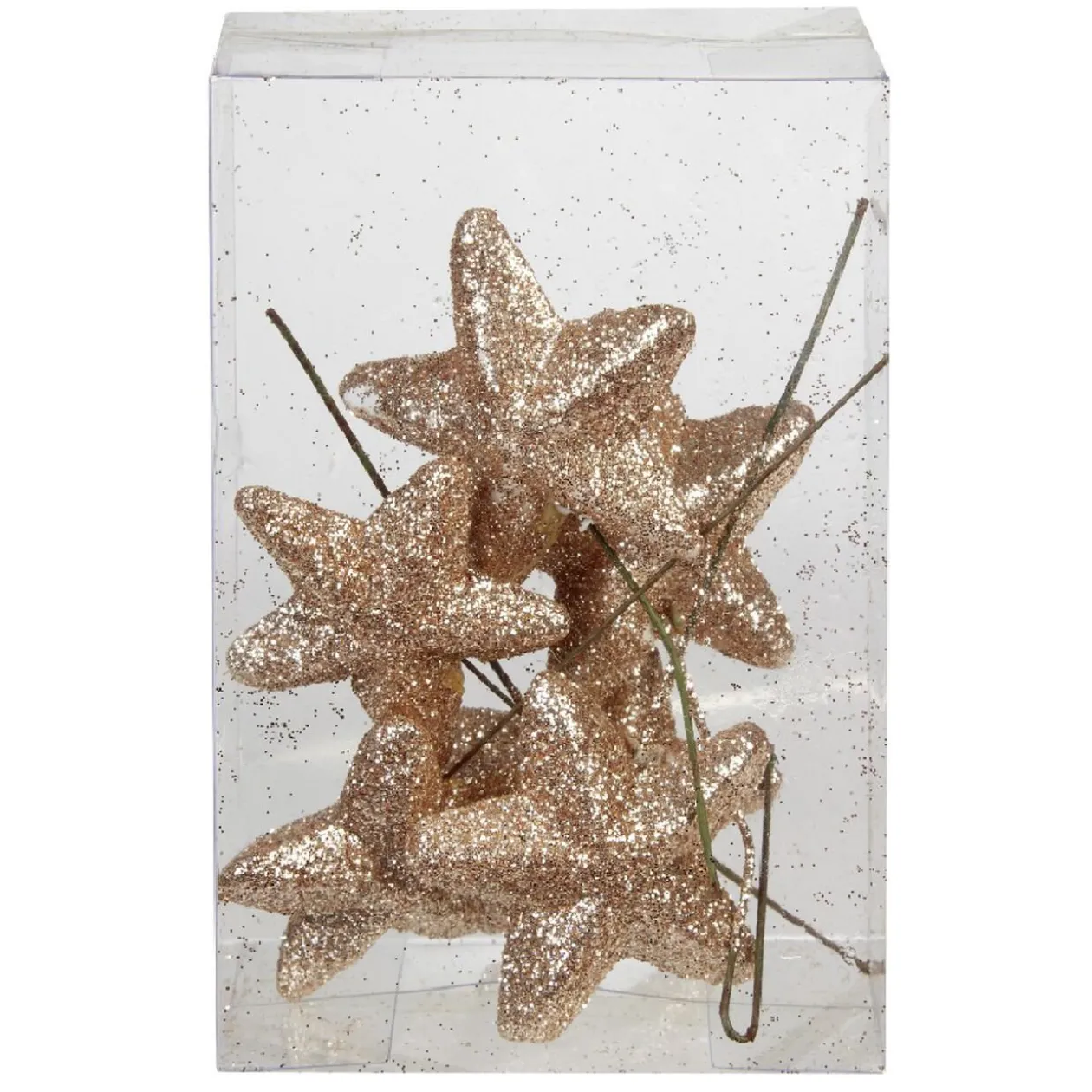 Étoile de Noël en mousse dorée avec crochet de suspension x6