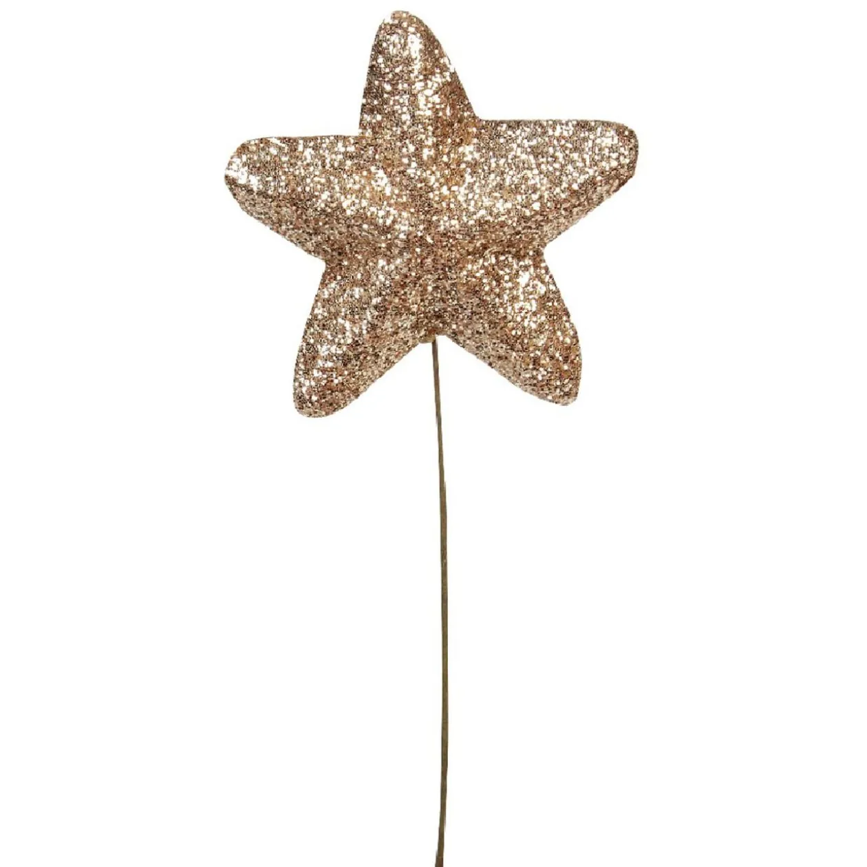 Étoile de Noël en mousse dorée avec crochet de suspension x6