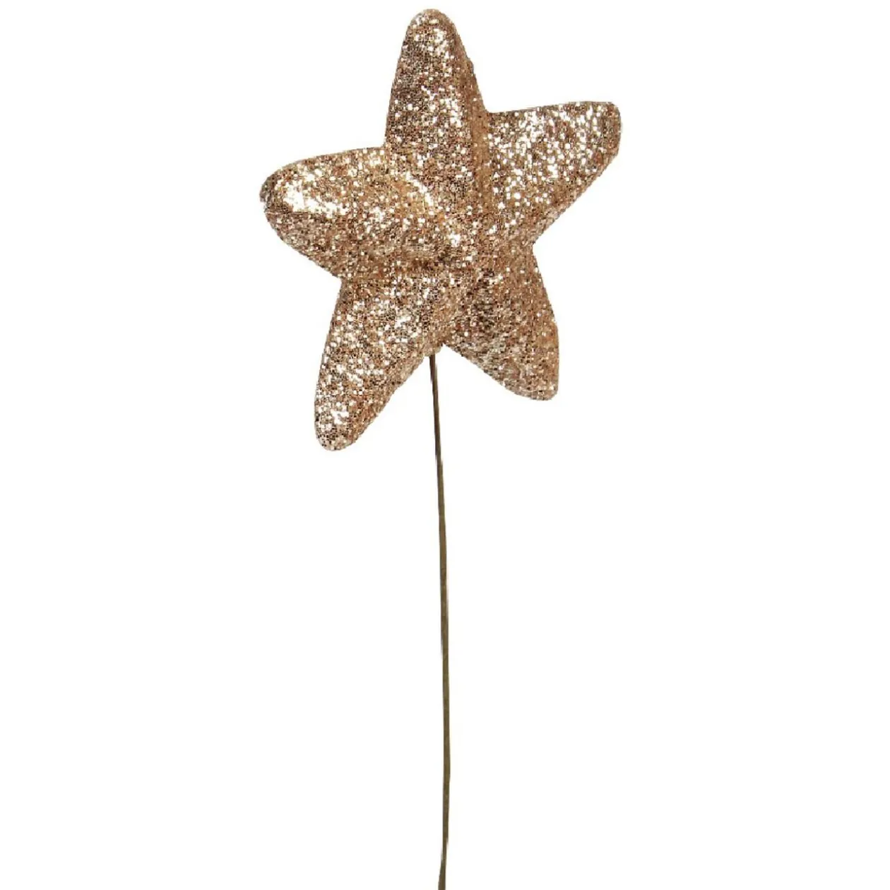 Étoile de Noël en mousse dorée avec crochet de suspension x6