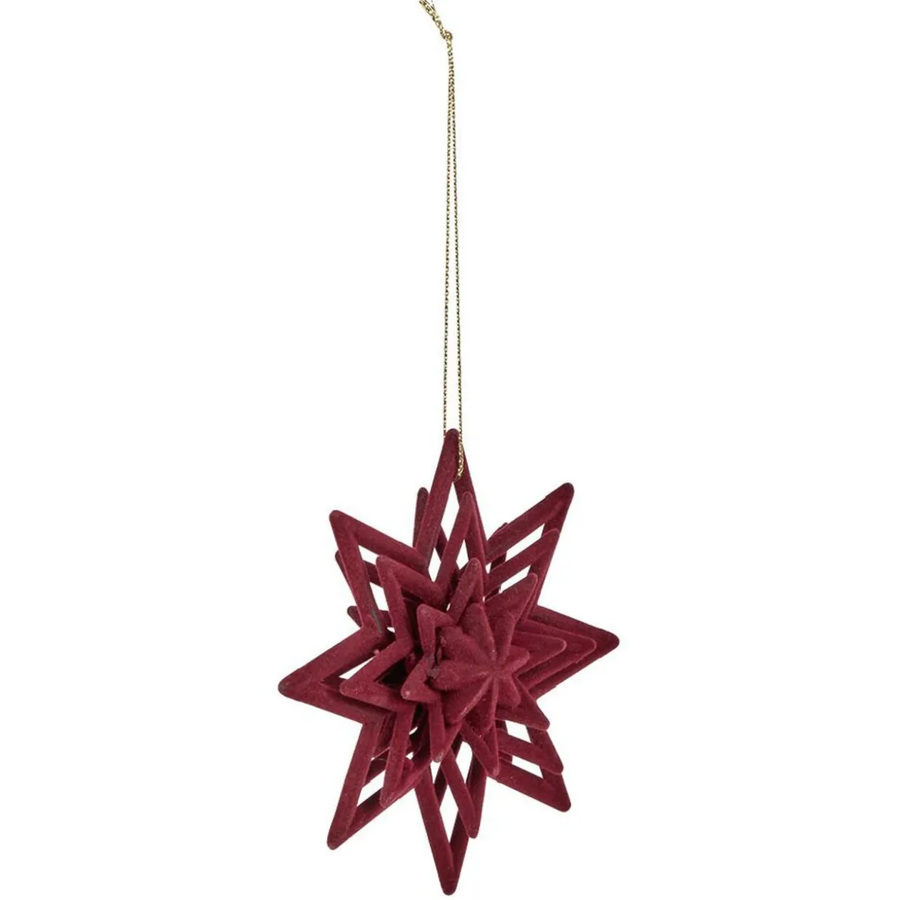 Étoile de Noël finition relief en velours