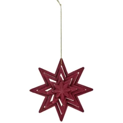 Étoile de Noël finition relief en velours