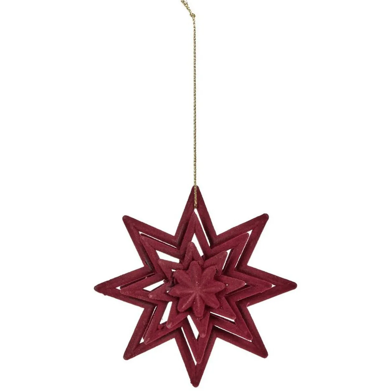 Étoile de Noël finition relief en velours