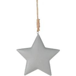 Étoile de Noël grise en bois avec effet béton à suspendre