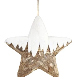 Étoile effet bois enneigé Ø60 cm