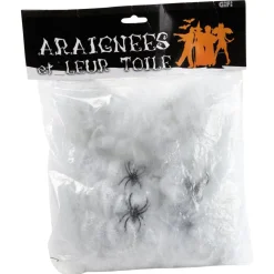 Toile Halloween avec araignée x4