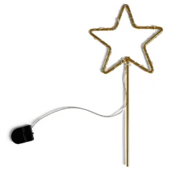 Étoile lumineuse à planter 12LED blanc chaud H25cm