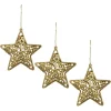 Étoile pailletée dorée à suspendre H.11 cm x3