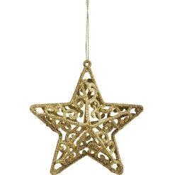 Étoile pailletée dorée à suspendre H.11 cm x3