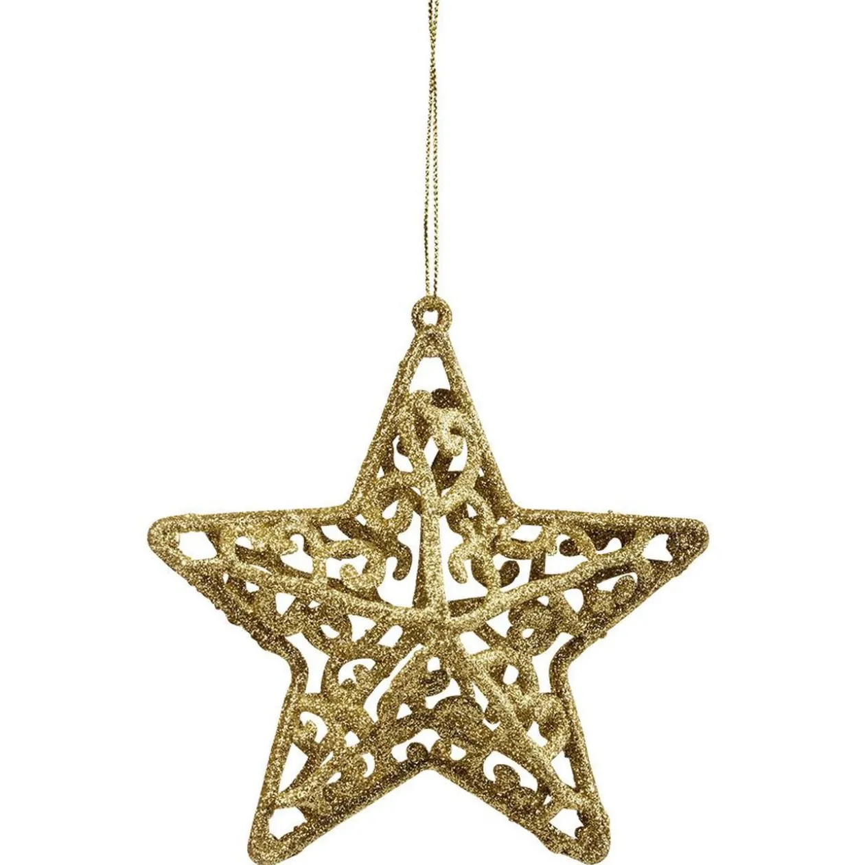 Étoile pailletée dorée à suspendre H.11 cm x3