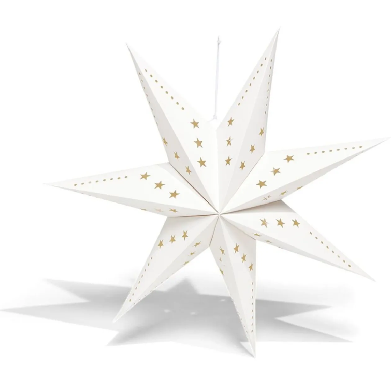 Étoile pliante à suspendre beige et blanc H80cm