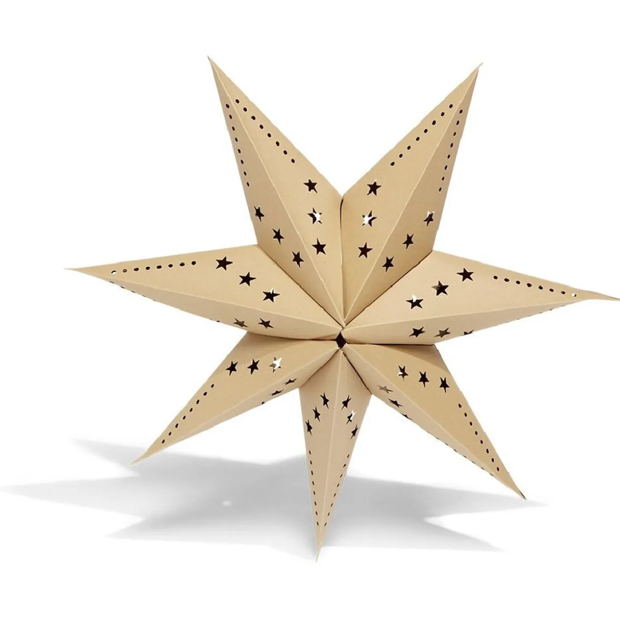 Étoile pliante à suspendre beige et blanc H80cm