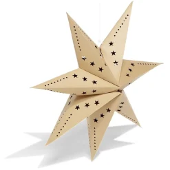 Étoile pliante à suspendre beige et blanc H80cm