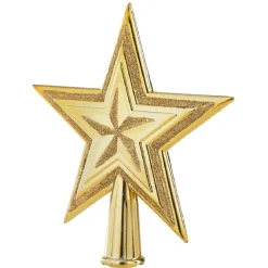 Étoile tête de sapin en plastique Doré