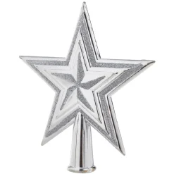 Étoile tête de sapin en plastique Gris argenté