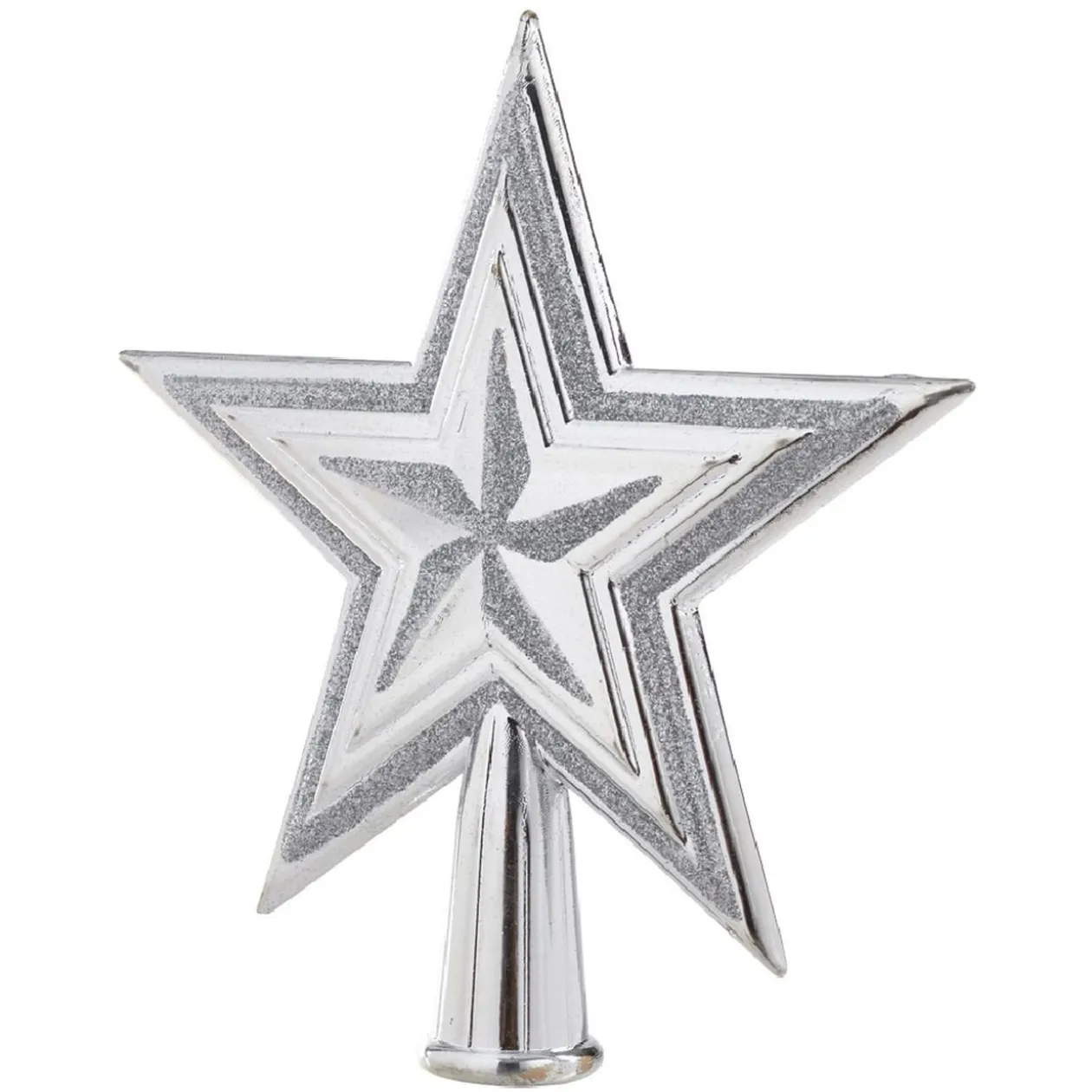 Étoile tête de sapin en plastique Gris argenté